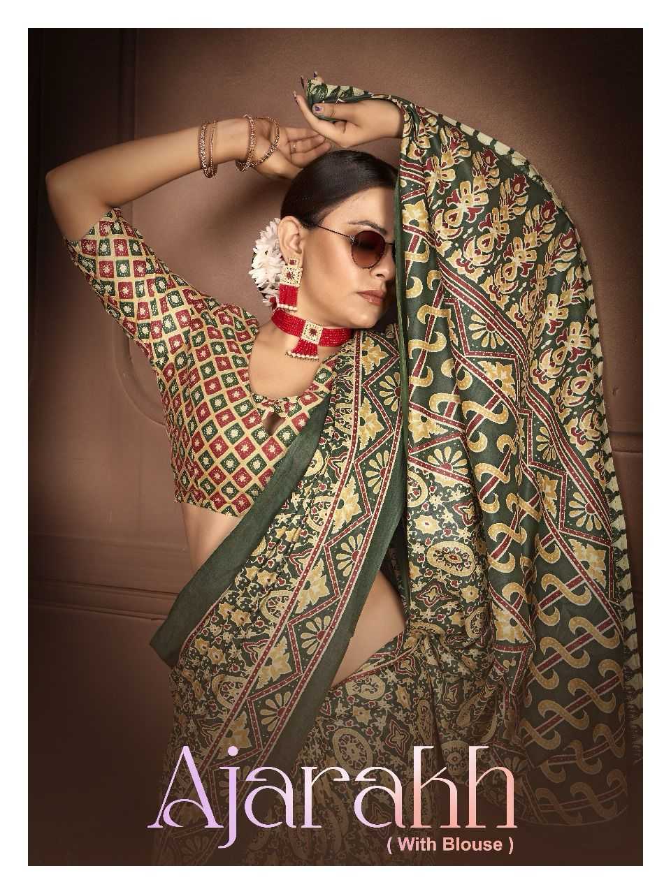lakhani cotton ajarakh block print mul mul cotton sarees wholesaler