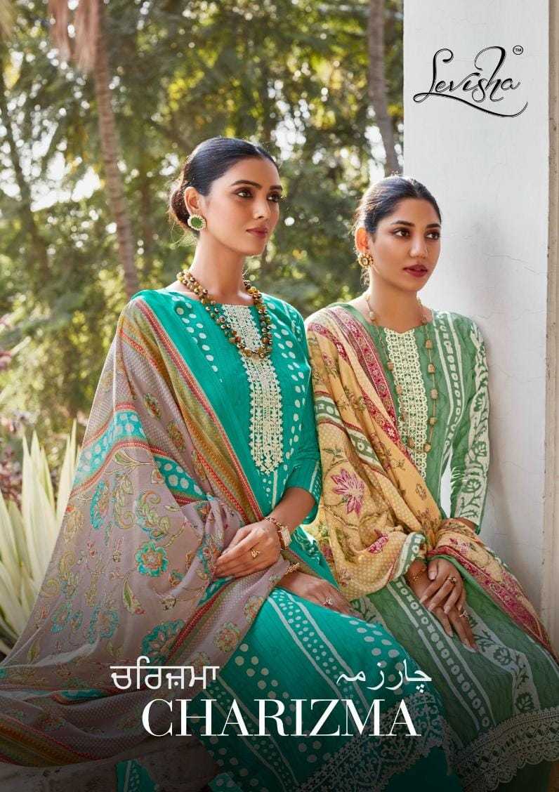 levisha charizma beautiful lawn cotton unstitch salwar kameez with mul dupatta