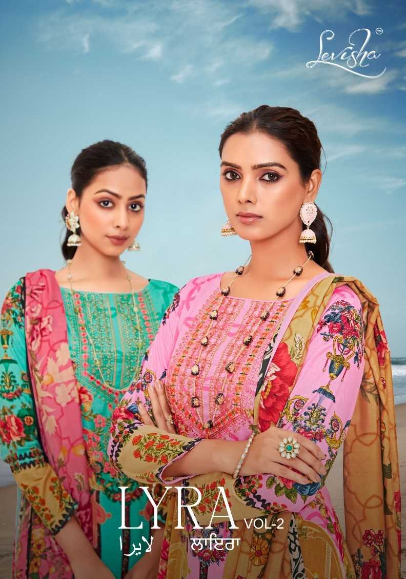 levisha lyra vol 2 brand new pakistani print cambric cotton dress material