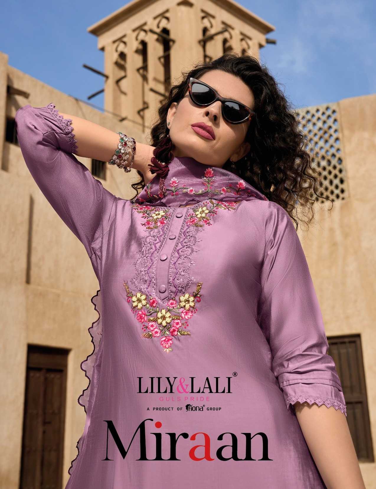 lily & lali miraan designer fancy work readymade 3pcs set supplier