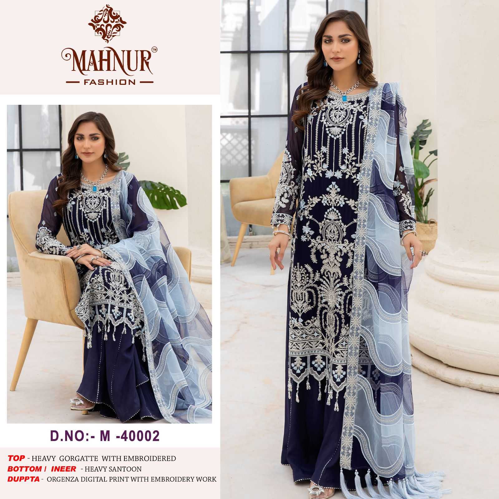 mahnur vol 40 40001-40003 pakistani bridal wear dress material