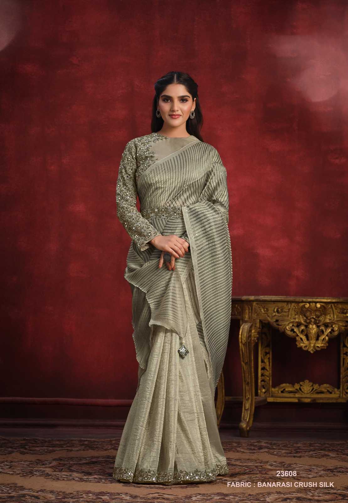 mahotsav mohmanthan kimaya 23600 nx wedding wear designer sarees with stitch blouse