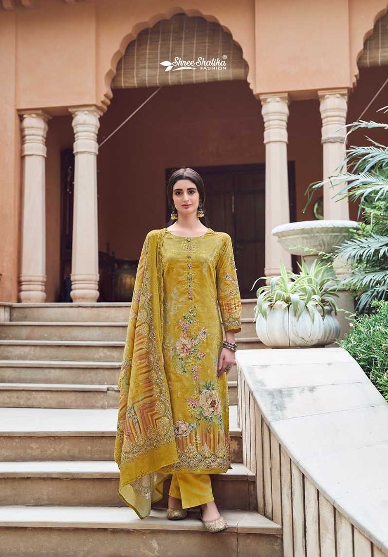 mannat vol 3 by shree shalika digital print with embroidery work cotton unstitch suit 