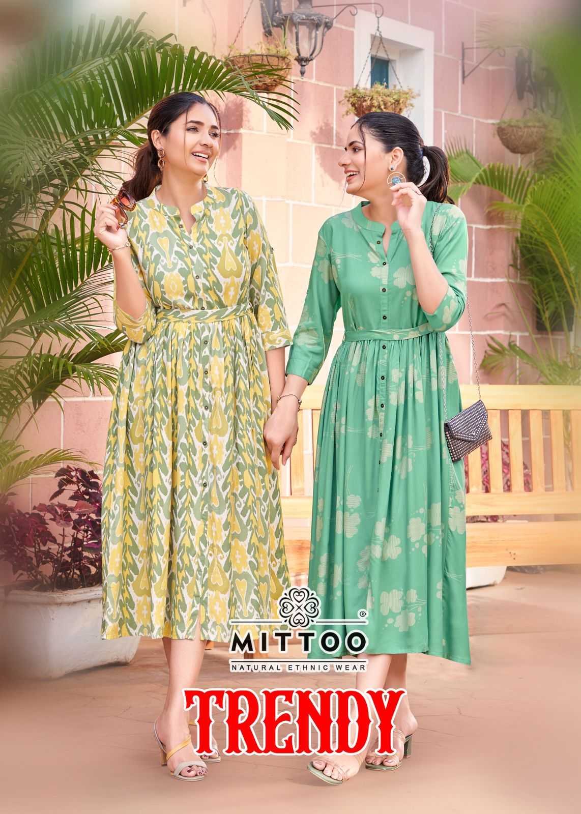 mittoo trendy readymade beautiful rayon long dress 