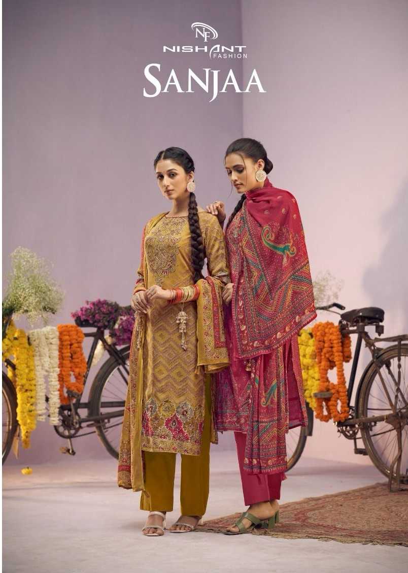 nishant fashion sanjaa fancy viscose muslin digital print dress material