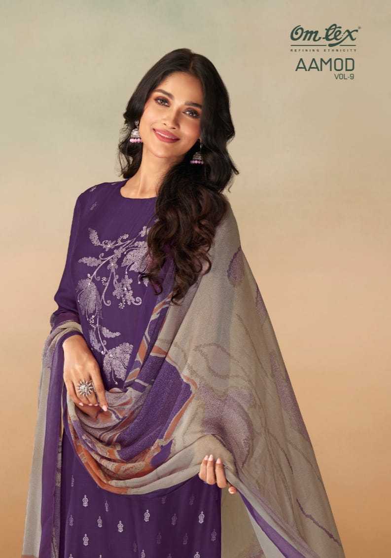 omtex aamod vol 9 fancy unstitch salwar kameez with chiffon digital print dupatta