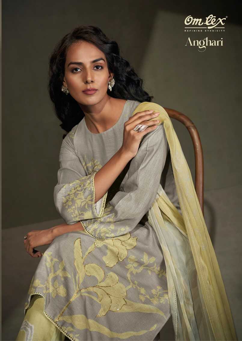 omtex anghari amazing linen cotton digital print unstitch suit
