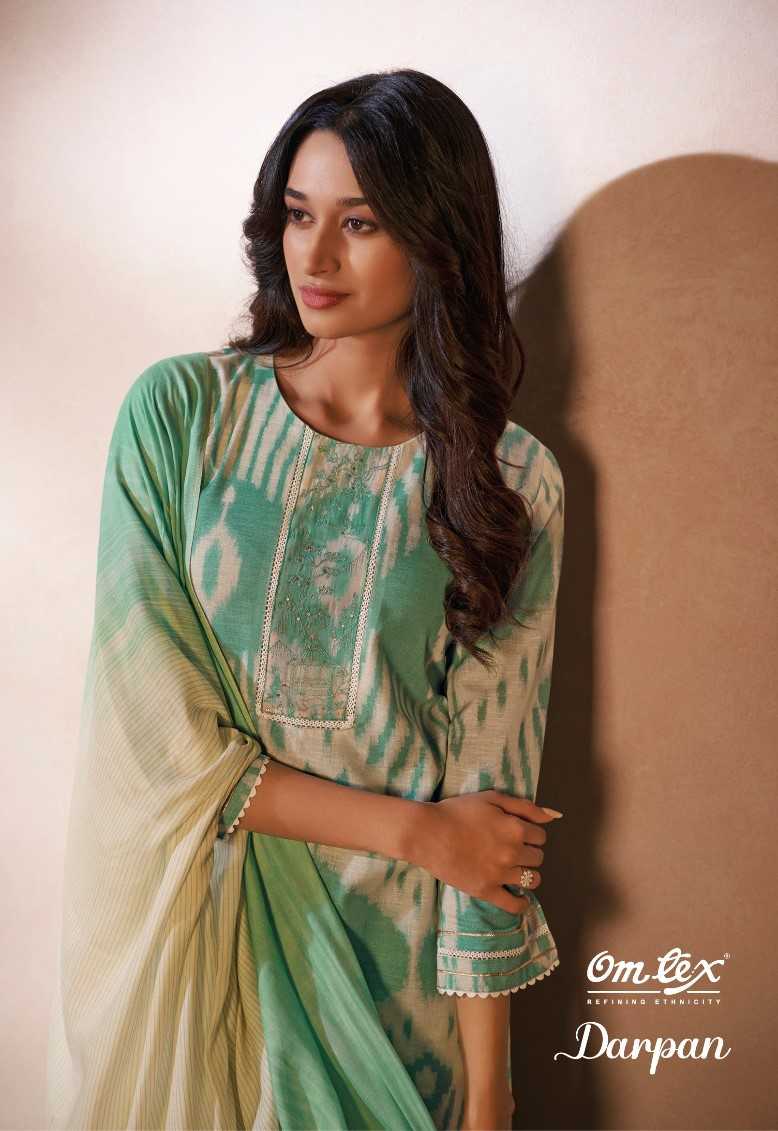 omtex darpan beautiful classy look linen cotton digital print dress material