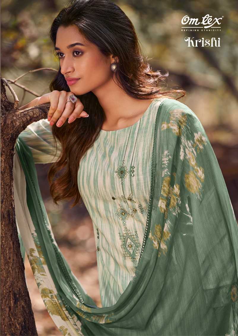 omtex krishi  beautiful digital print with work dress material