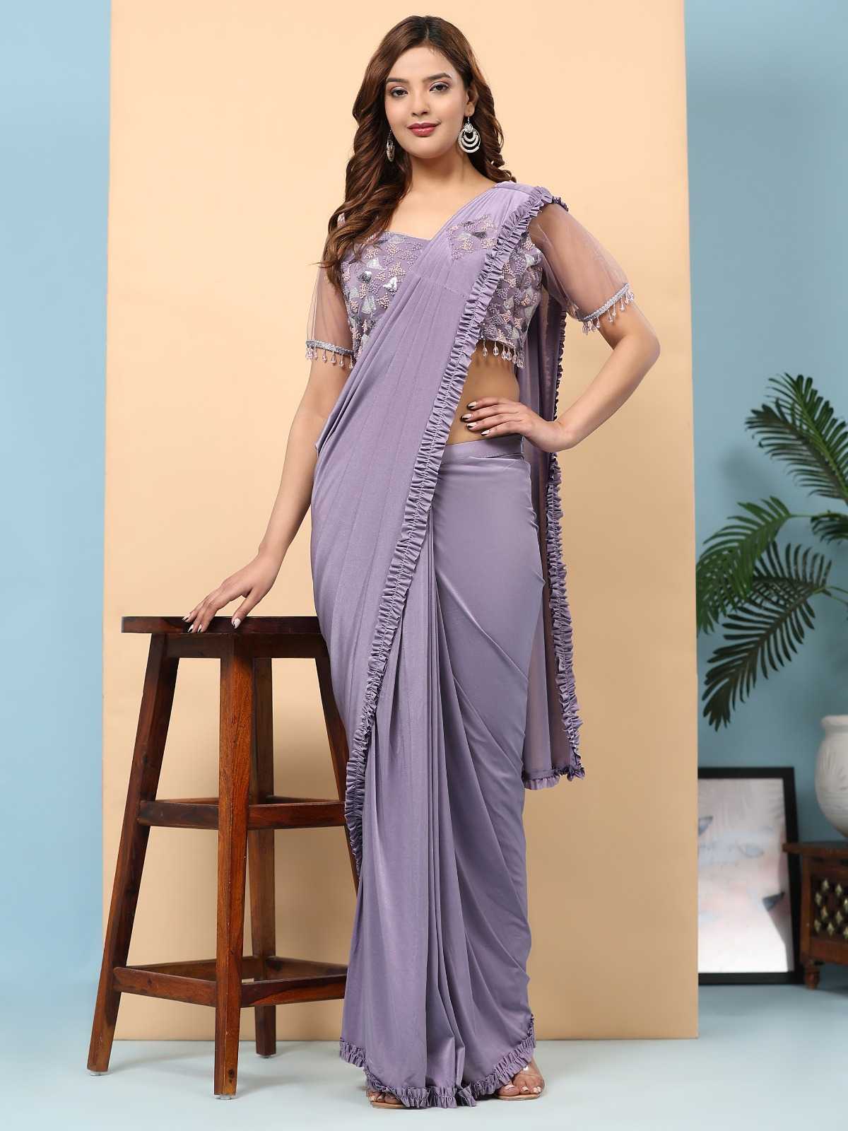 pr 102073 party wear embroidery work readymade sarees