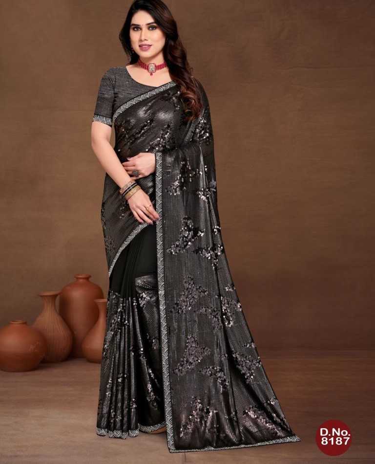 pr 8187 bollywood style sequence sarees collection