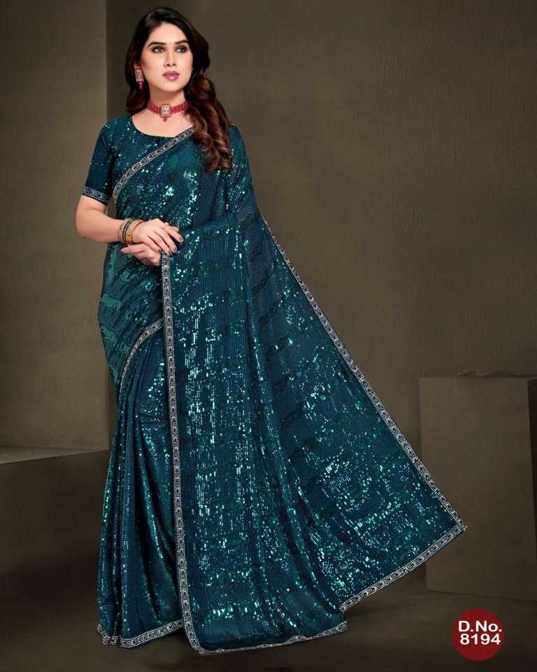 pr 8194 designer party wear heavy sequence work latest sarees