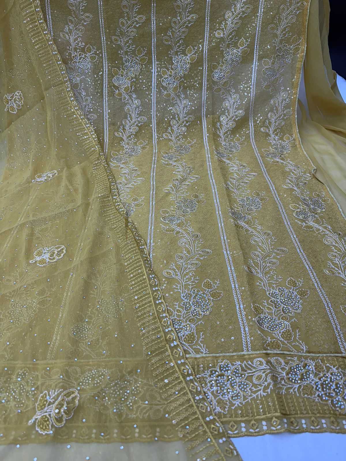 pr dilbara eid special shimmer unstitch suit