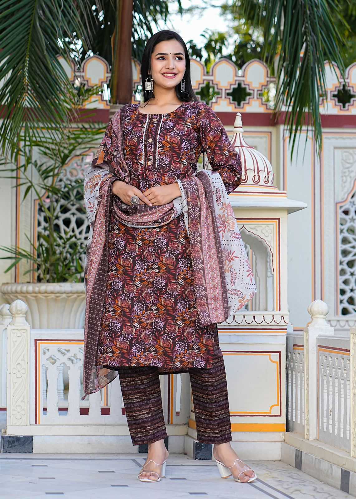 pr heritage slub cotton 3pcs fullstitch salwar kameez combo set