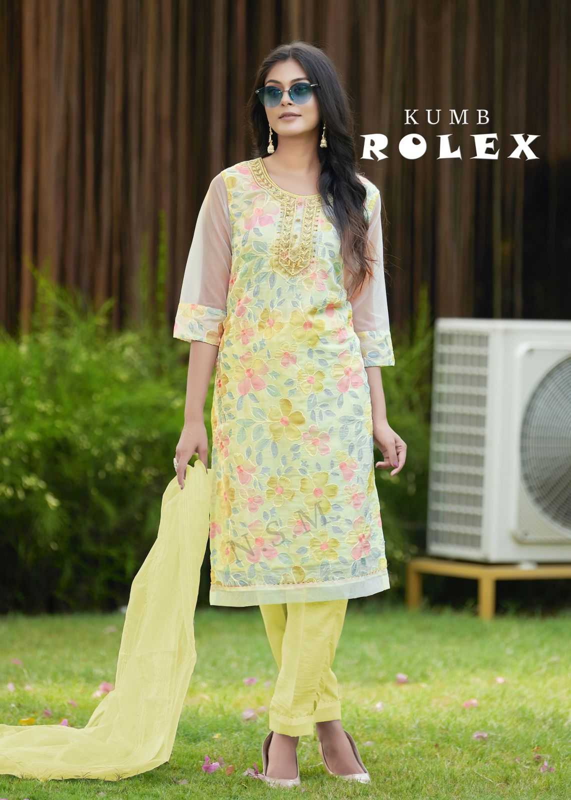 pr kumb rolex readymade organza digital print with handwork salwar kameez