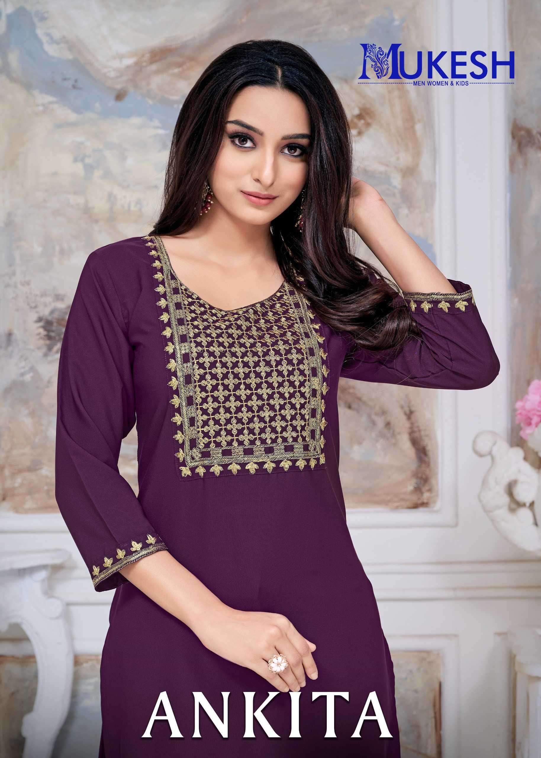 pr mukesh ankita stitch rayon simple ladies kurti in plus sizes