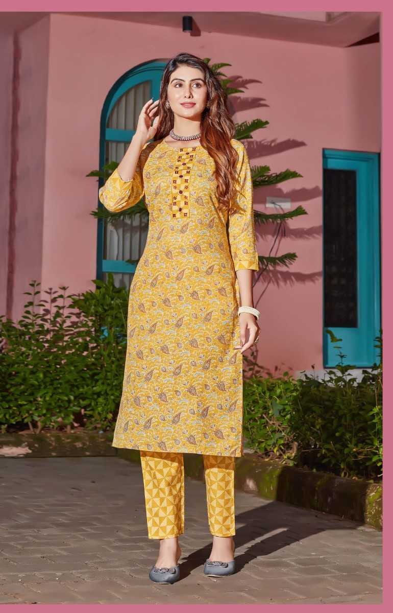 pr player vol 2 readymade cotton regular wear kurti with pant