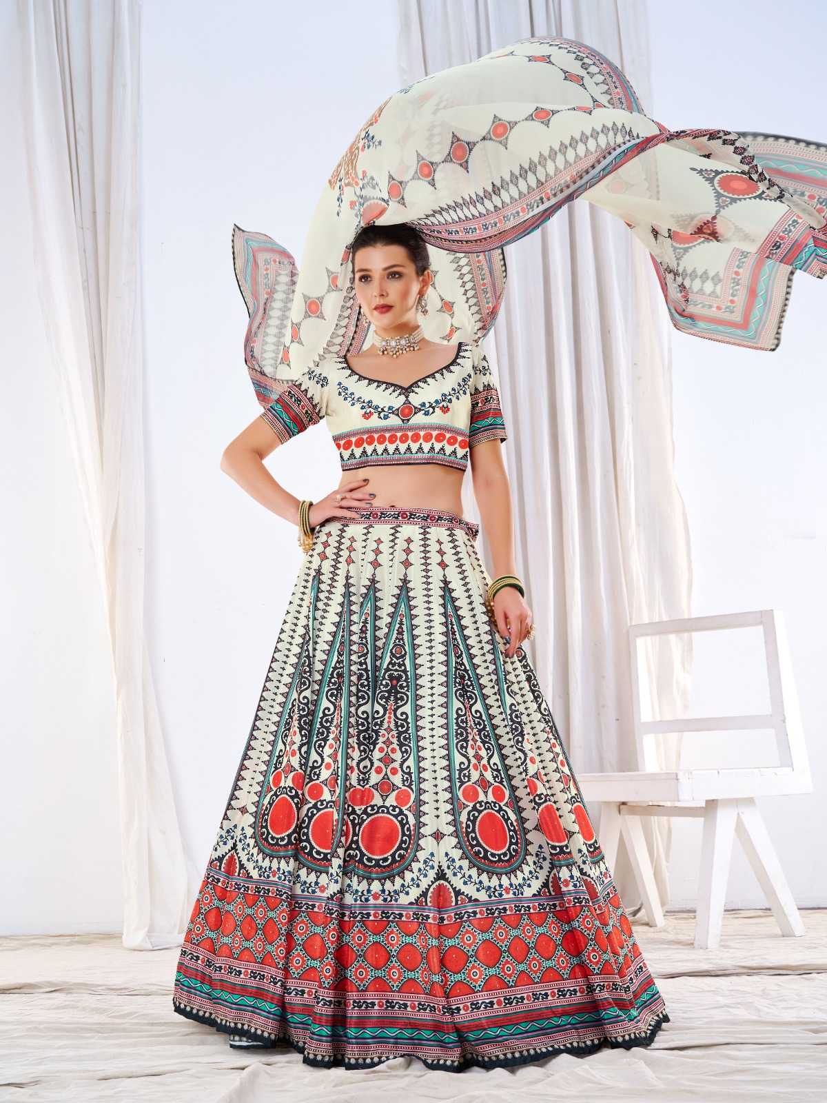 pr siya beautiful digital print semistitch lehenga with unstitch blouse and georgette dupatta