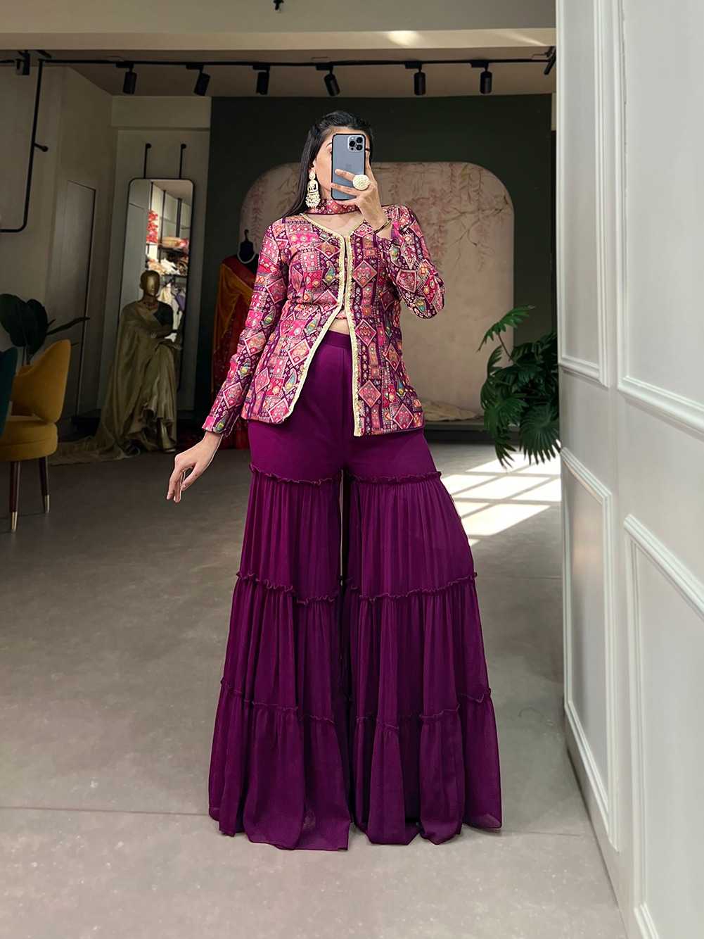 pr ynf3012 beautiful fullstitch printed kurti plazo dupatta catalog