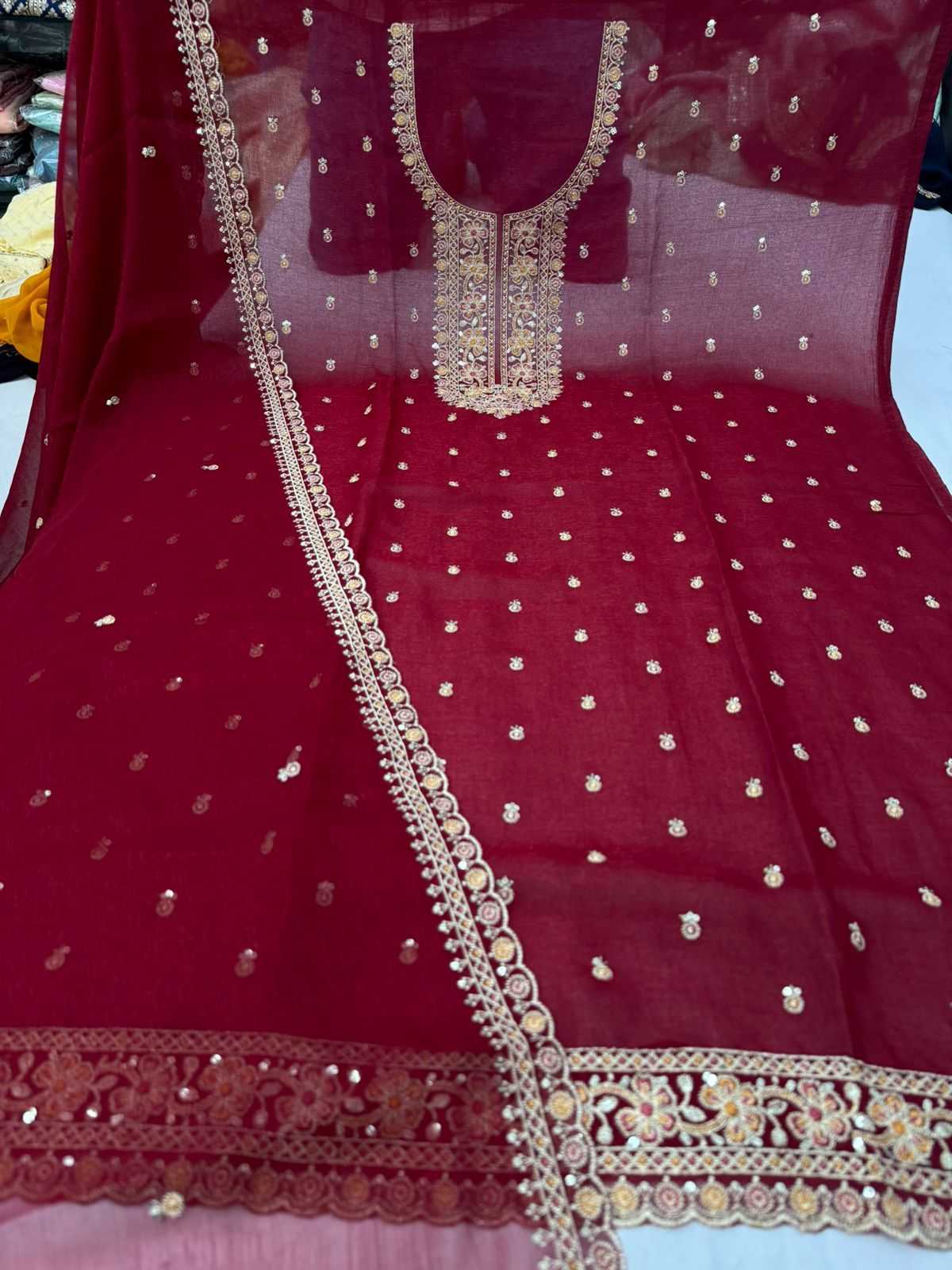 pr zara lucknovi work unstitch salwar kameez