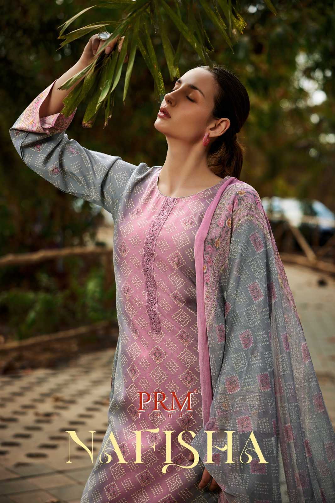 prm trendz nafisha classy look digital print with fancy work dress material