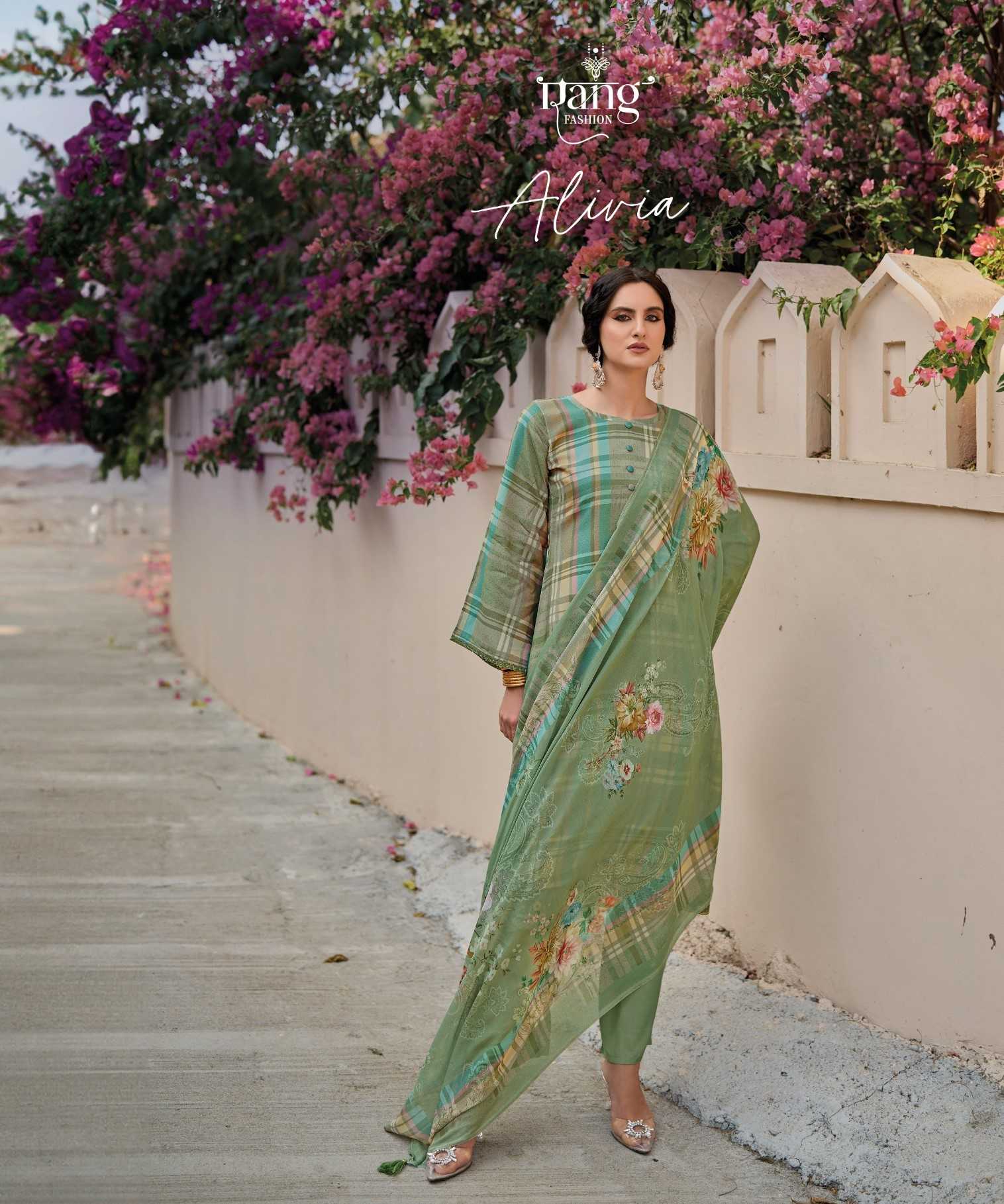 rang alivia fancy cotton lawn digital print with embroidery work dress material