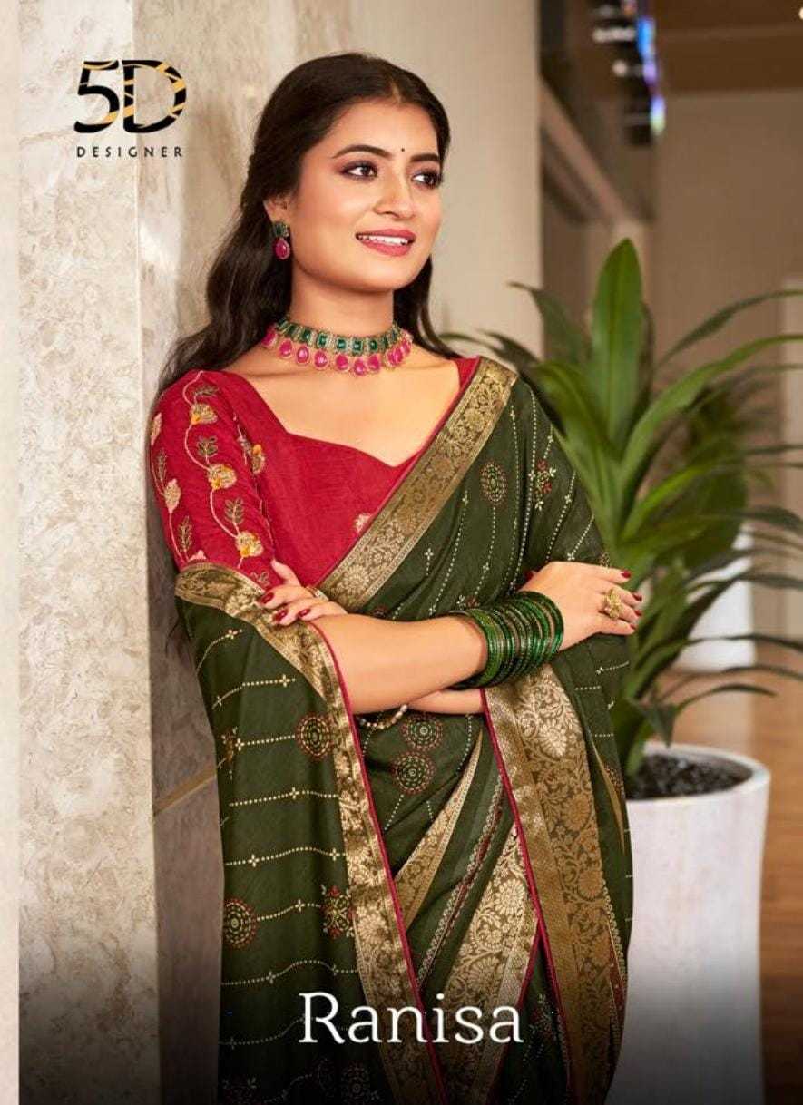ranisa by 5d designer fancy silk saree with work blouse