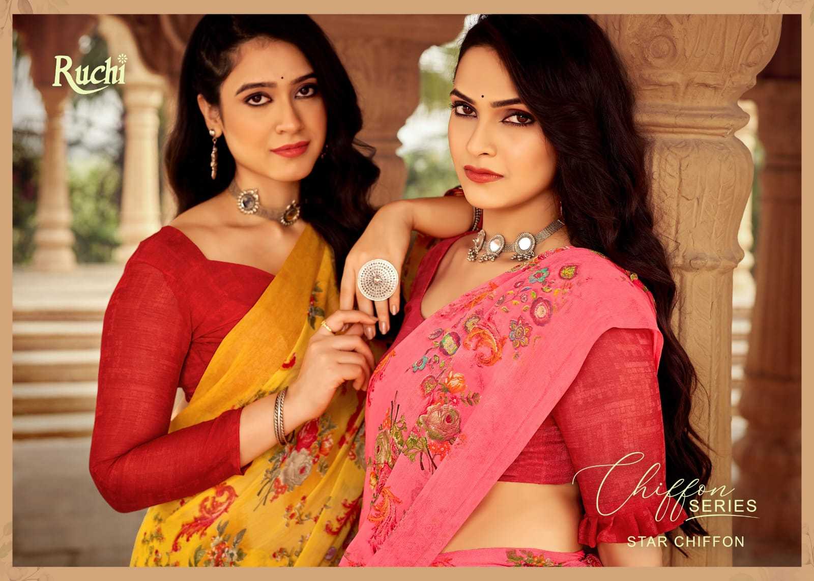 ruchi star chiffon vol 152 regular wear beautiful chiffon saree at best rate