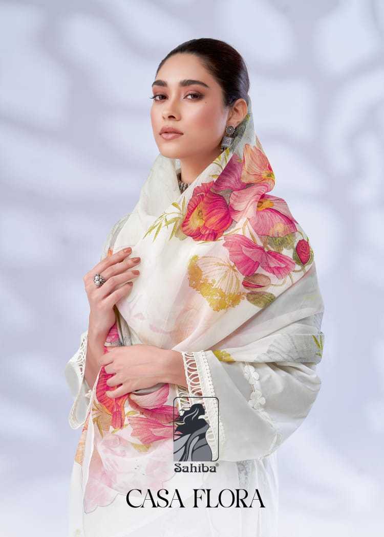sahiba casa flora designer unstitch salwar kameez with organza dupatta