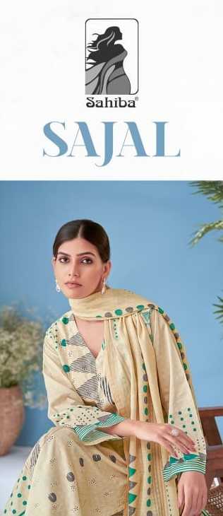 sahiba sajal beautiful digital print with embroidery dress material