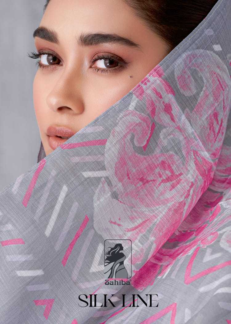 sahiba silk line classy look cotton handwork dress material