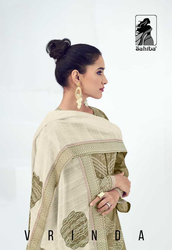 sahiba vrinda fancy cotton digital print with handwork unstitch suit
