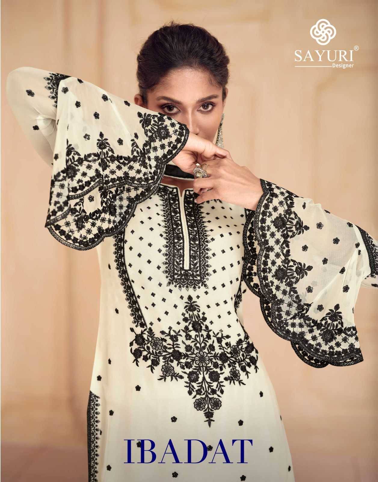 sayuri designer ibadat heavy embroidery work readymade pakistani designer salwar suit