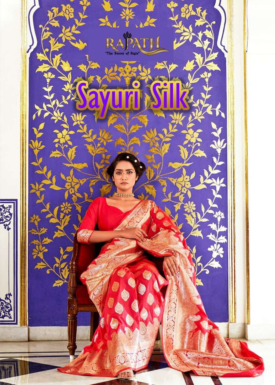 sayuri silk by rajpath festive wear soft banarasi silk with zari weaving sarees collection 