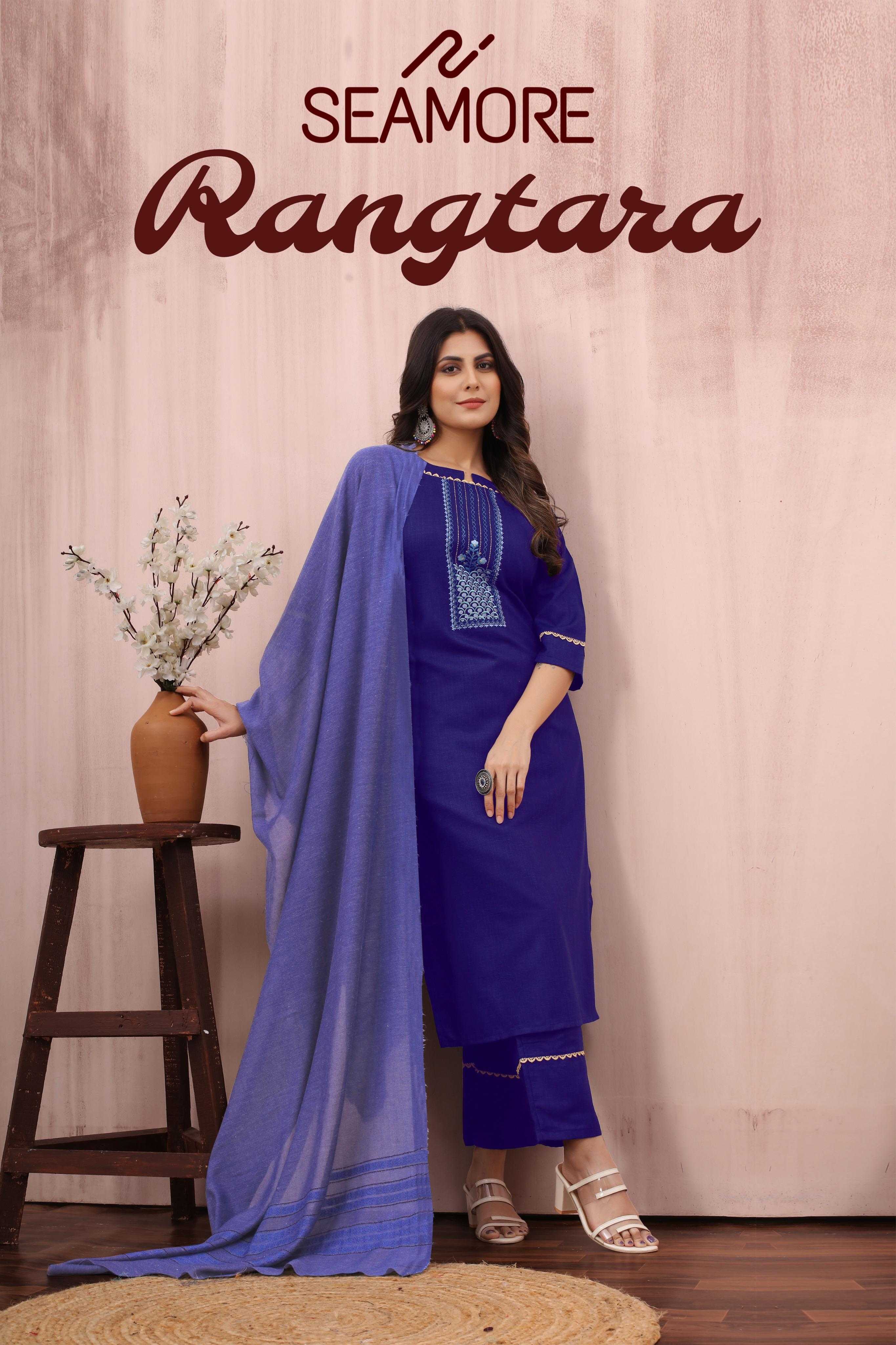 seamore rangtara comfy wear fullstitch kurti pant dupatta 