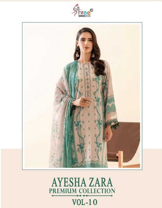 shree fab ayesha zara premium collection vol 10 pakistani patch work dress material 