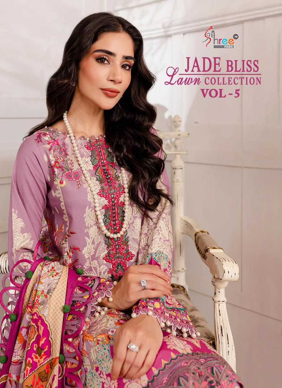 shree fab jade bliss lawn collection vol 5 beautiful patch work unstitch suit