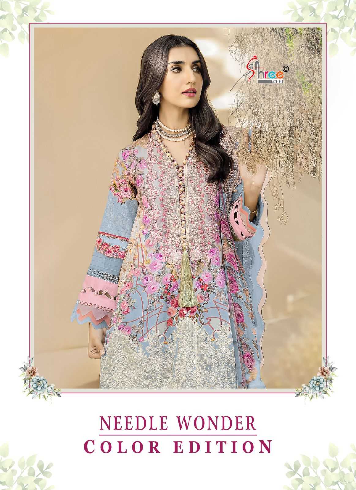 shree fab needle wonder color edition pakistani printed unstitch salwar kameez
