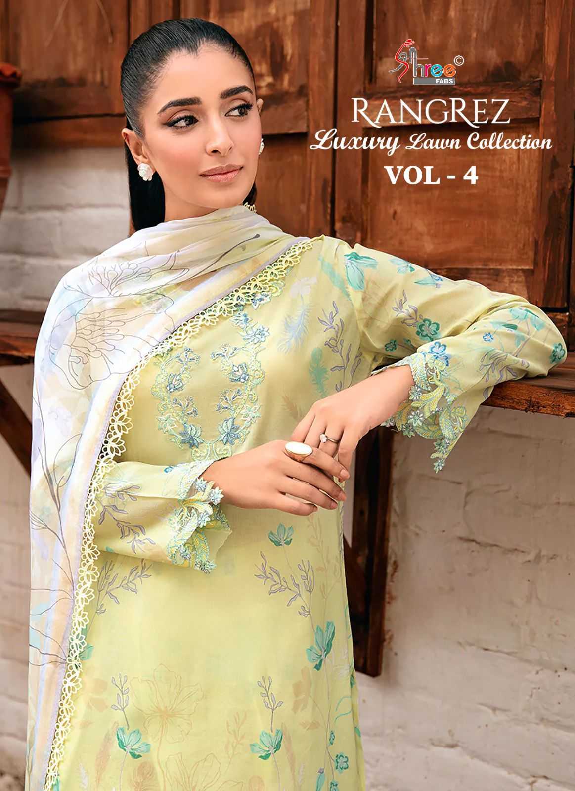shree fab rangrez luxury lawn collection vol 4 pakistani beautiful patch work dress material