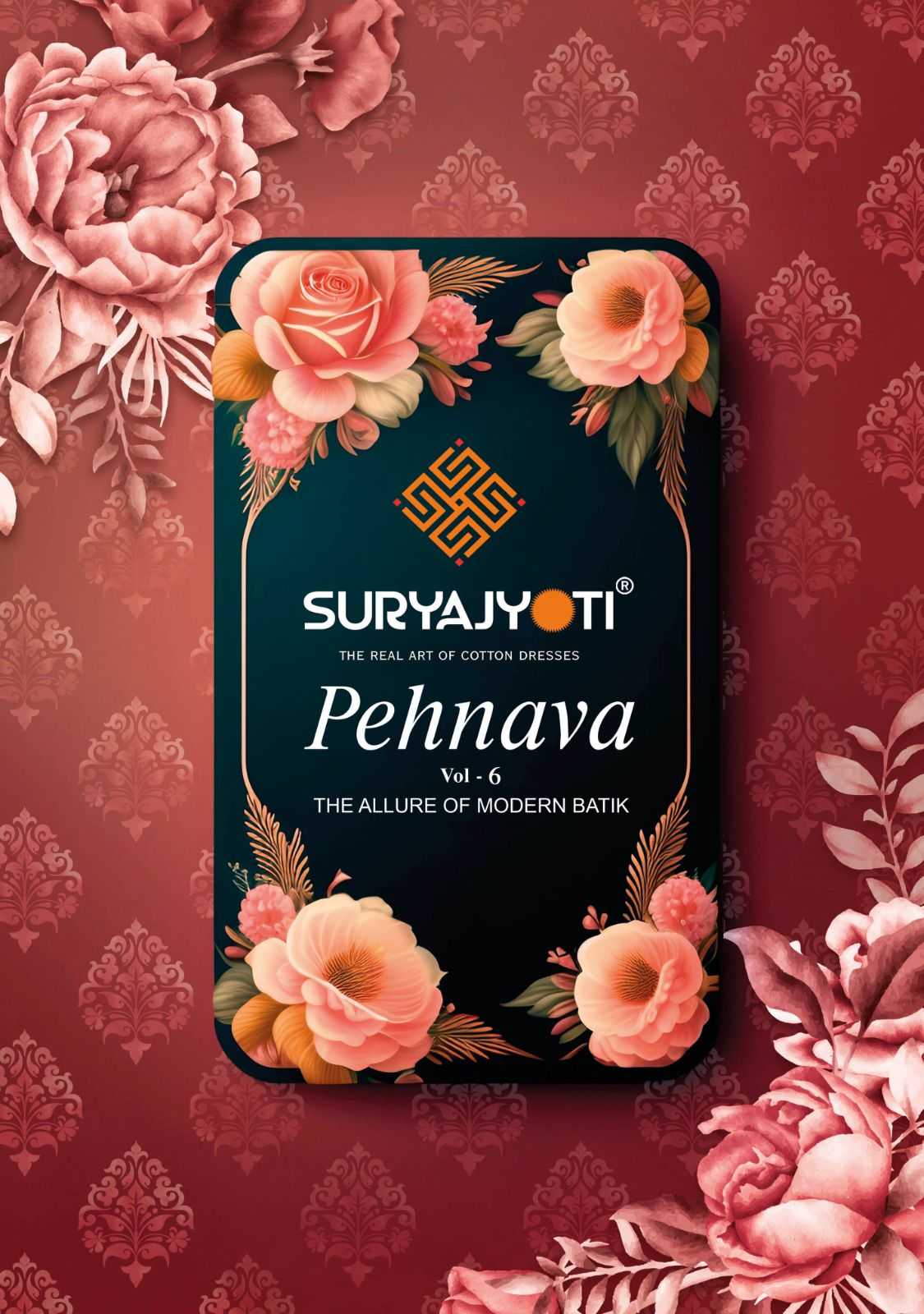 suryajyoti pehnava vol 6 summer collection cotton cambric unstitch suit