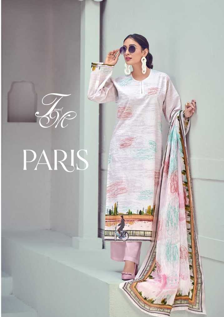 t&m paris classy look organza viscose digital print unstitch salwar kameez