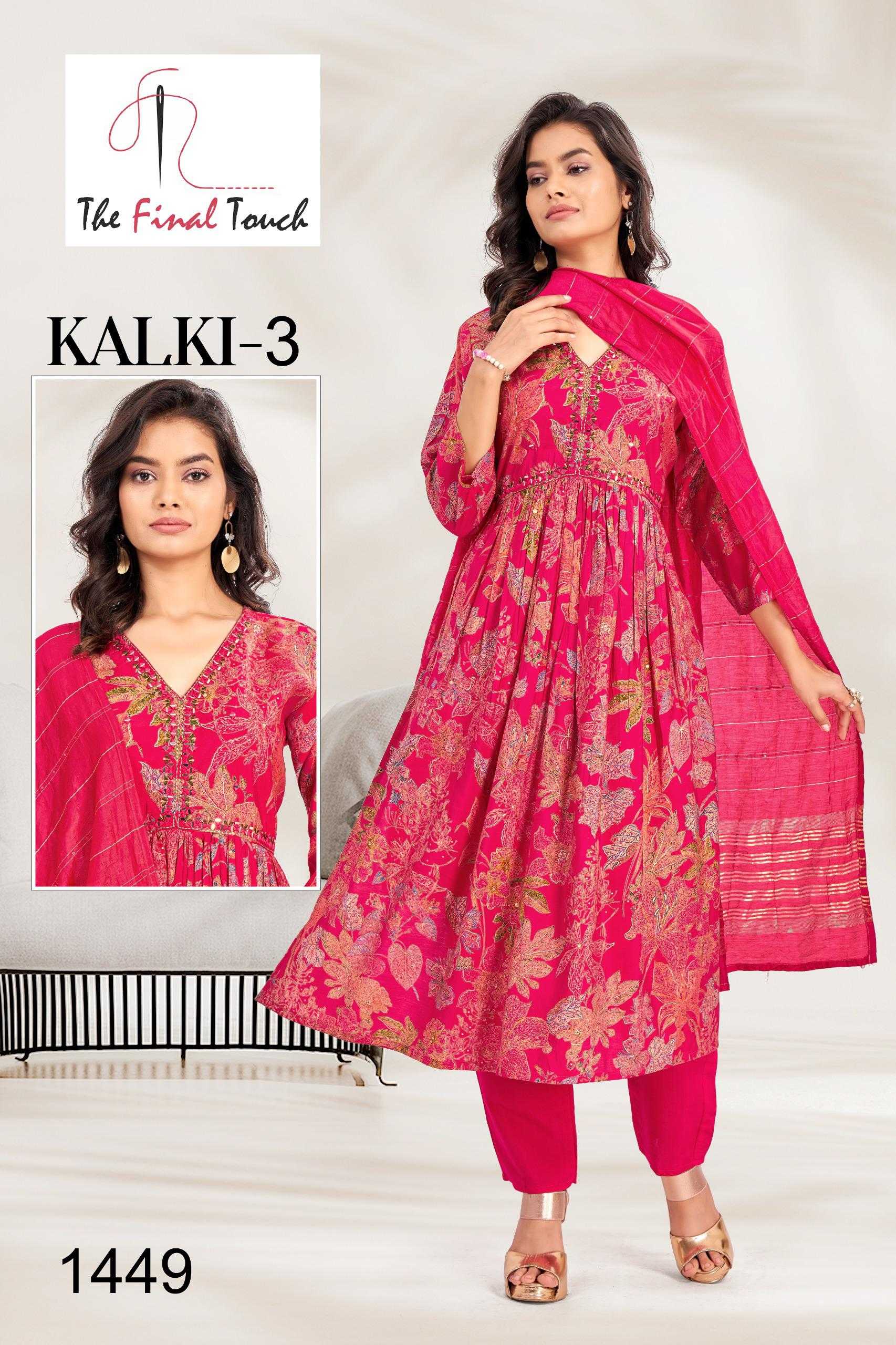 the final touch kalki vol 3 festive wear readymade alia cut salwar kameez combo set