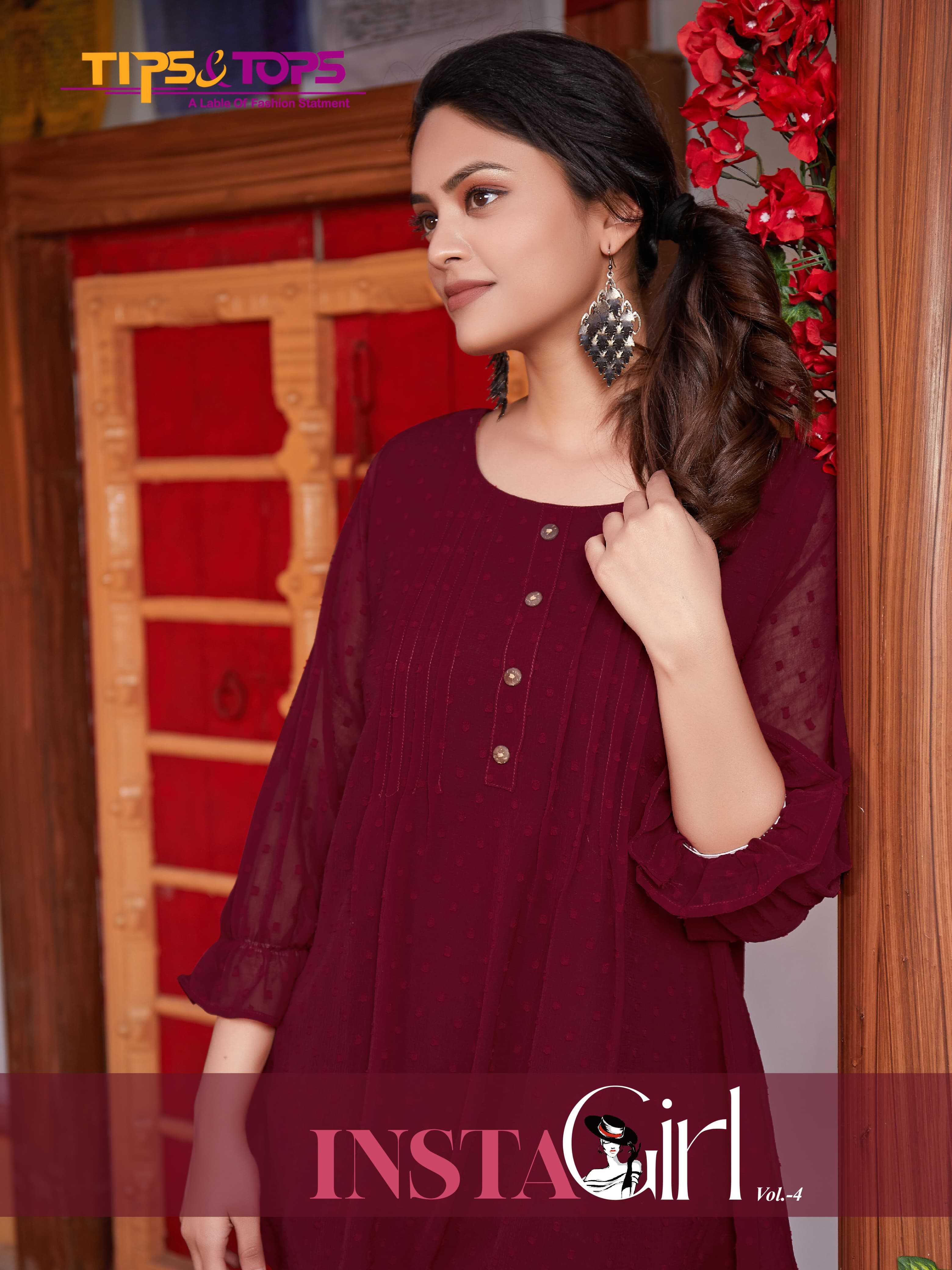 tips and tops instagirl vol 4 fancy stitched comfy wear girl tunic catalog