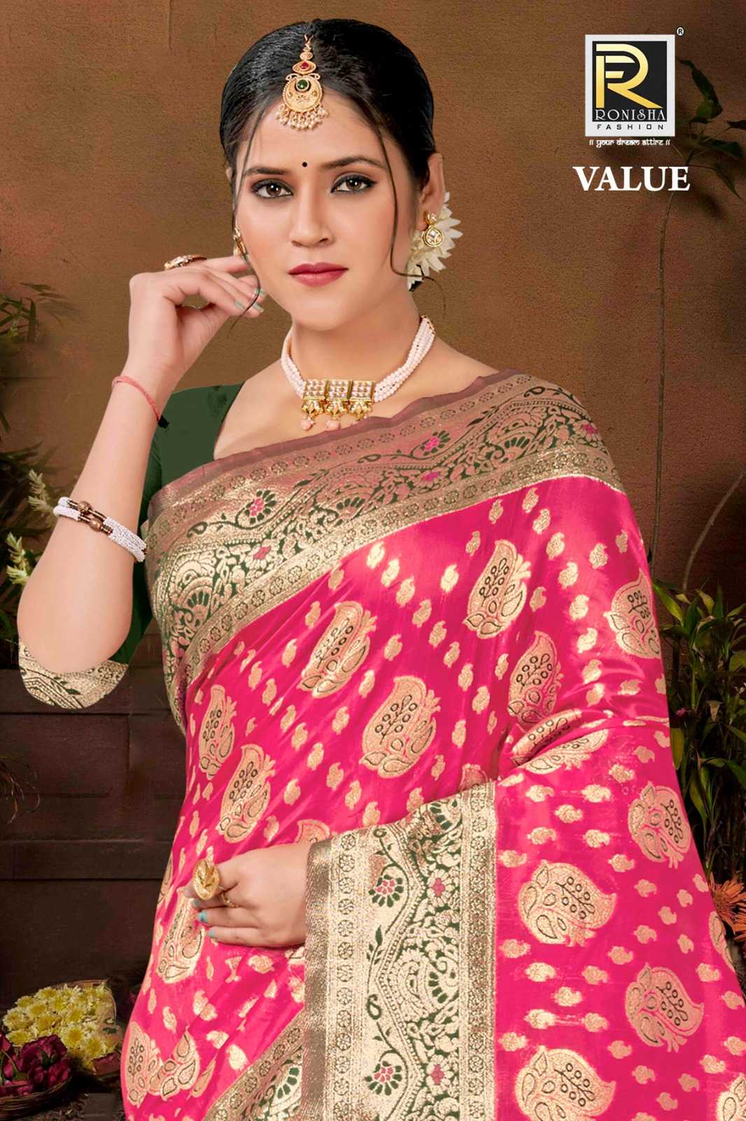 VALUE BY RANJNA SAREE BANARASI SILK PREMIUM FABRICS SUPER HIT COLLECTION SAREES