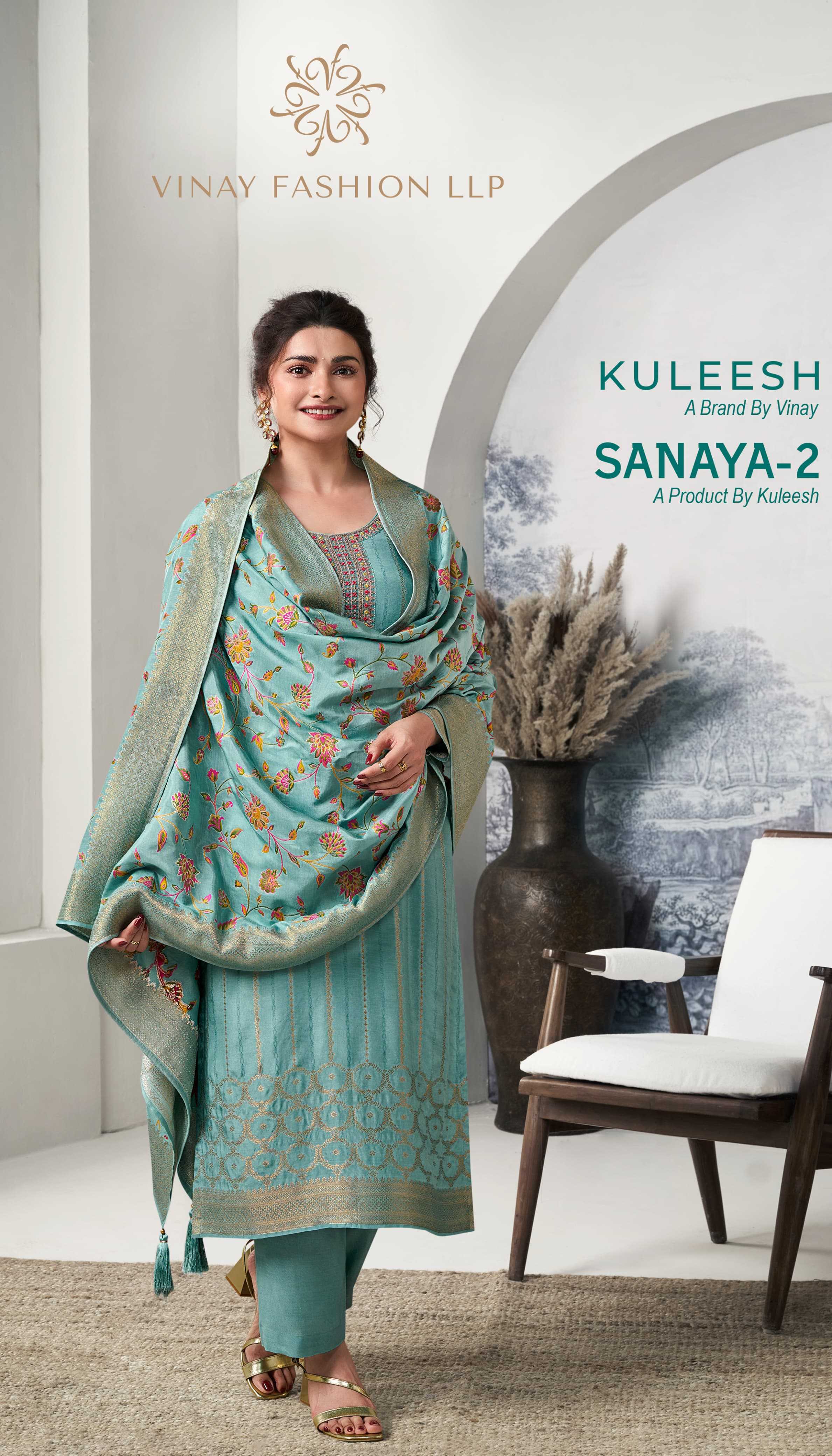 vinay fashion kuleesh sanaya vol 2 occasion wear designer embroidery suit material
