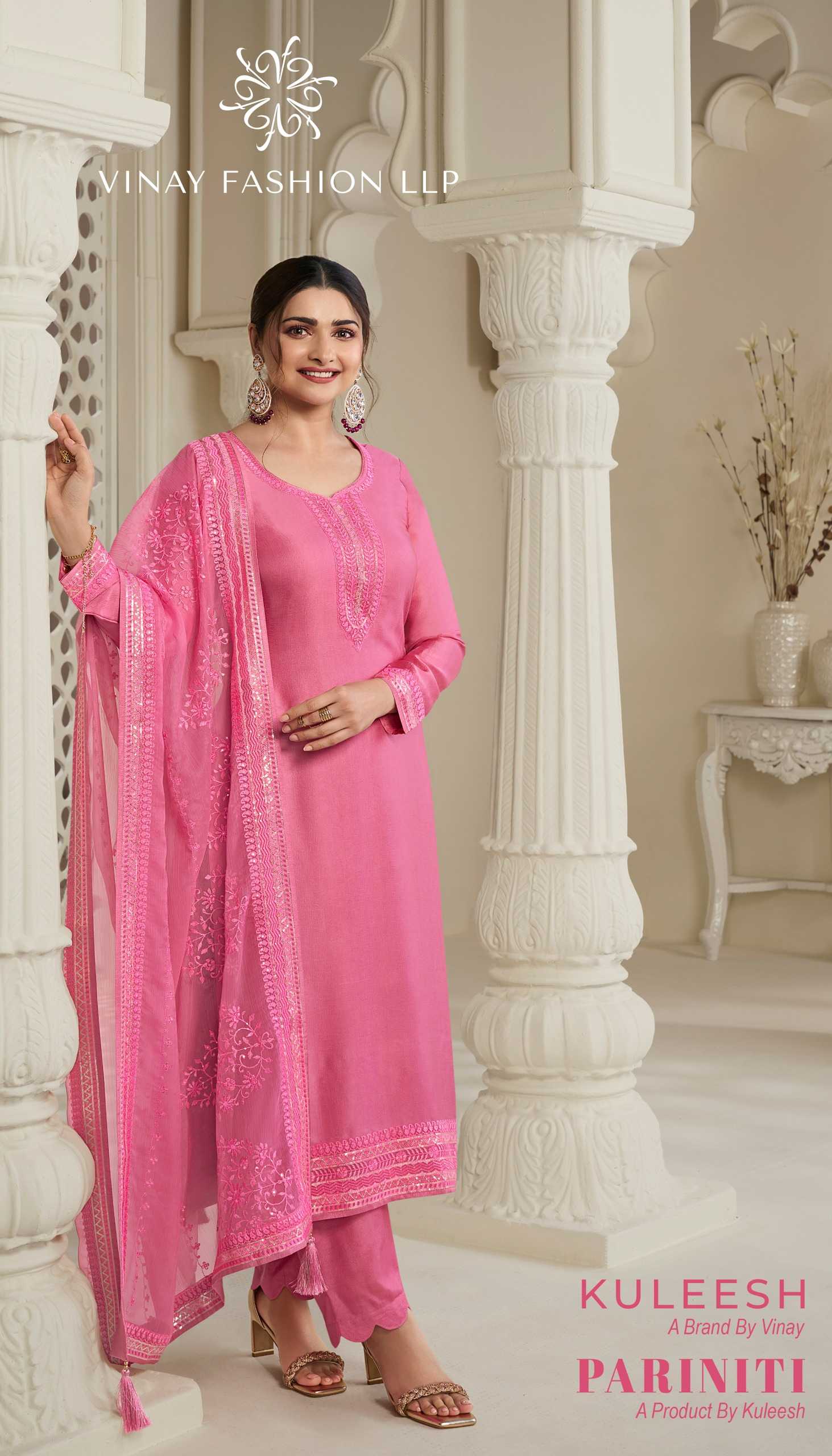 vinay kuleesh pariniti embroidered beauitiful designer unstitch suit