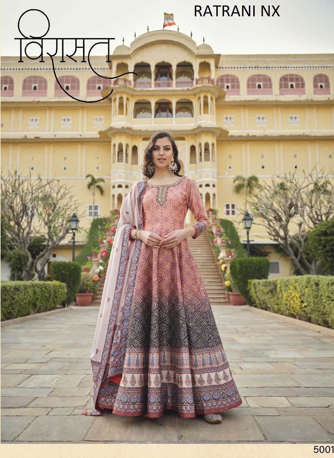 virasat ratrani nx digital patola print designer long gown with print dupatta