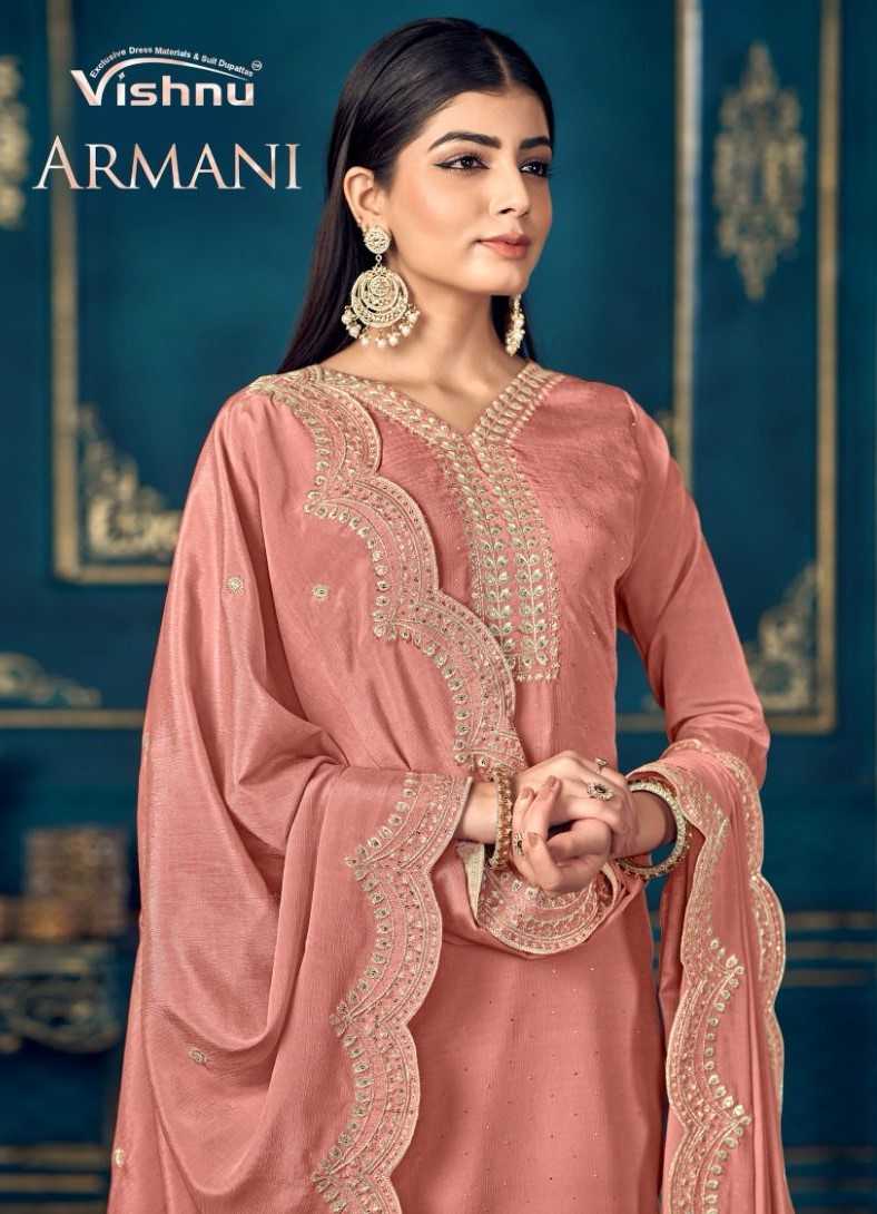 vishnu impex armani elegant work occasion wear unstitch suit