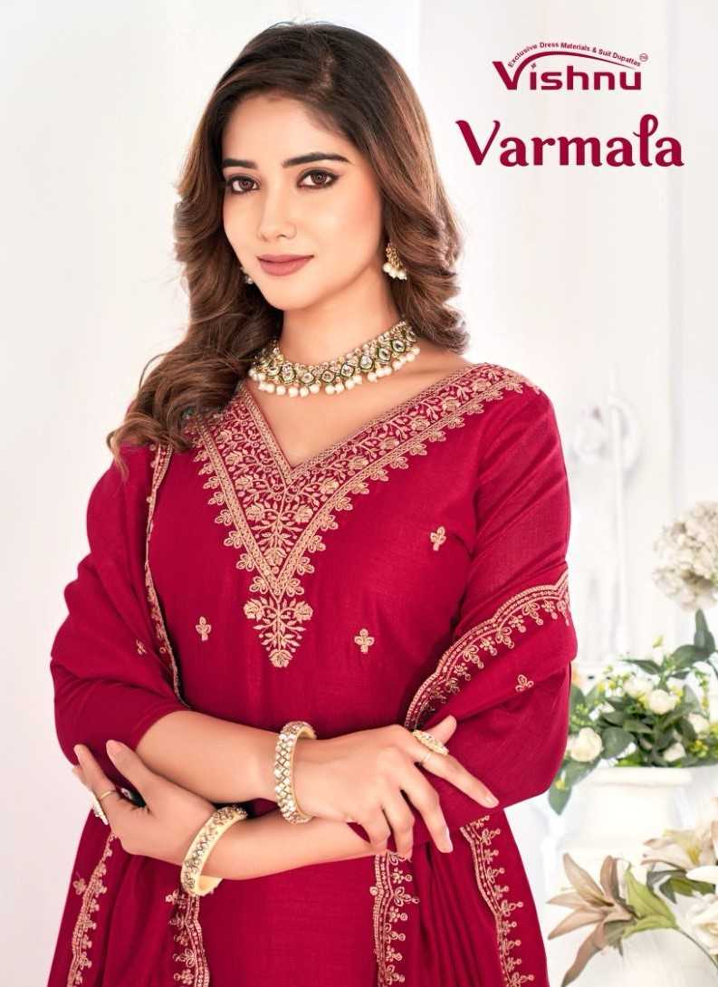 vishnu impex varmala festive wear vichitra silk unstitch salwar kameez