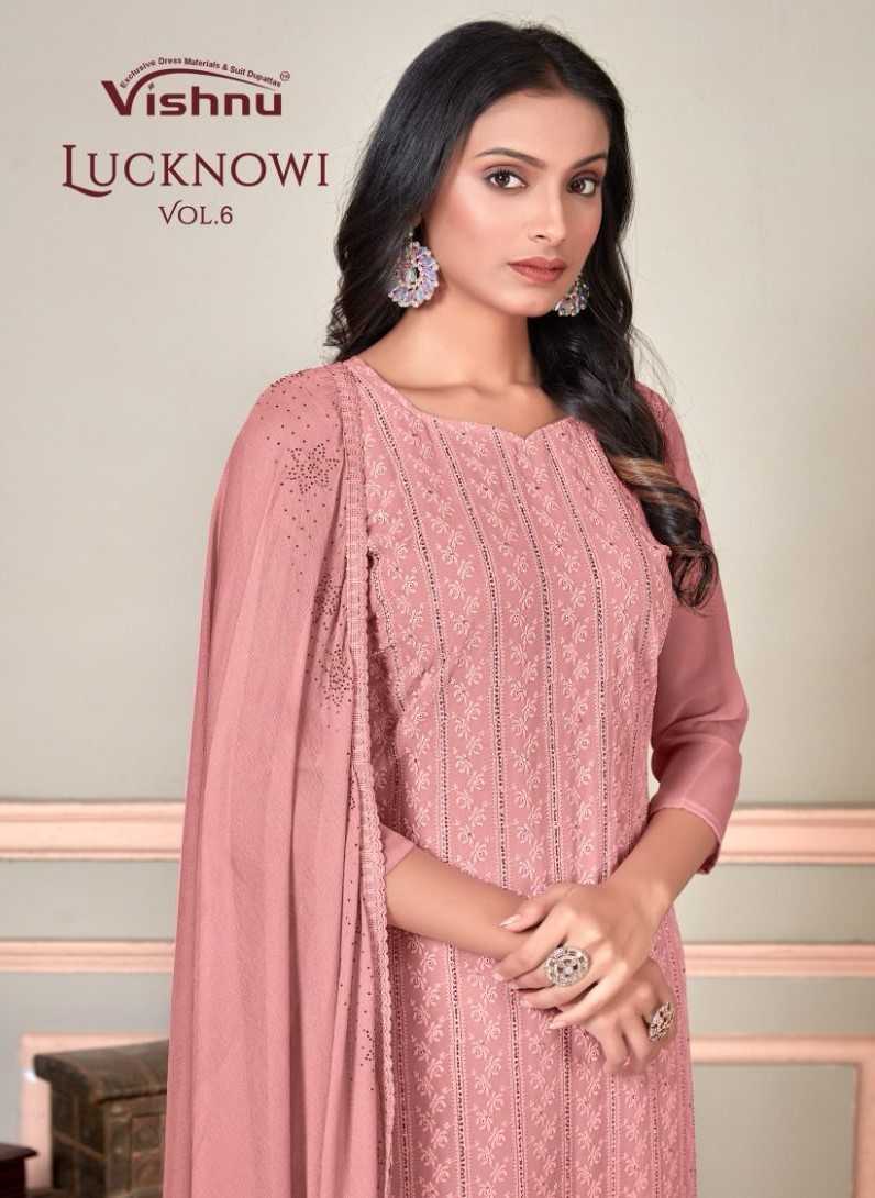 vishnu impex lucknowi vol 6 classy look georgette unstitch salwar kameez